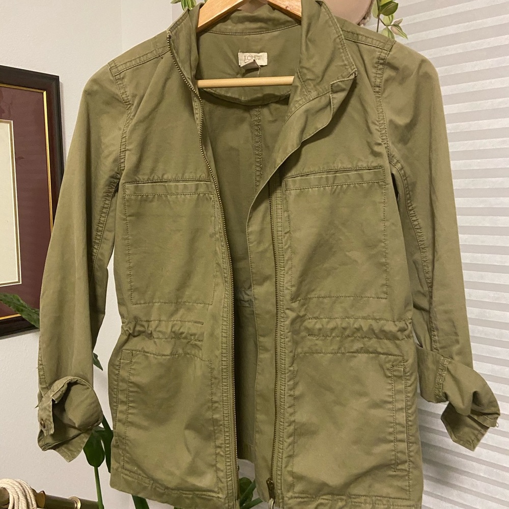 J.Crew Military Olive Green Jacket Sz. XXS Like New - Picture 3 of 5
